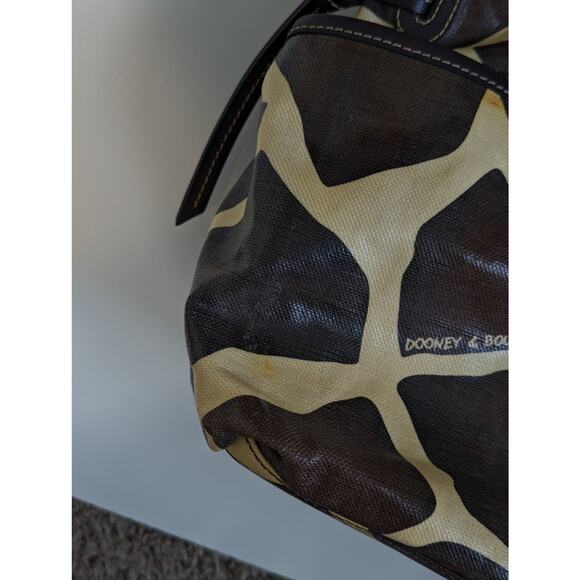 Dooney and Bourse Giraffe Print Tote Bag June Monza Coated Canvas Shoulder Purse - Picture 11 of 12